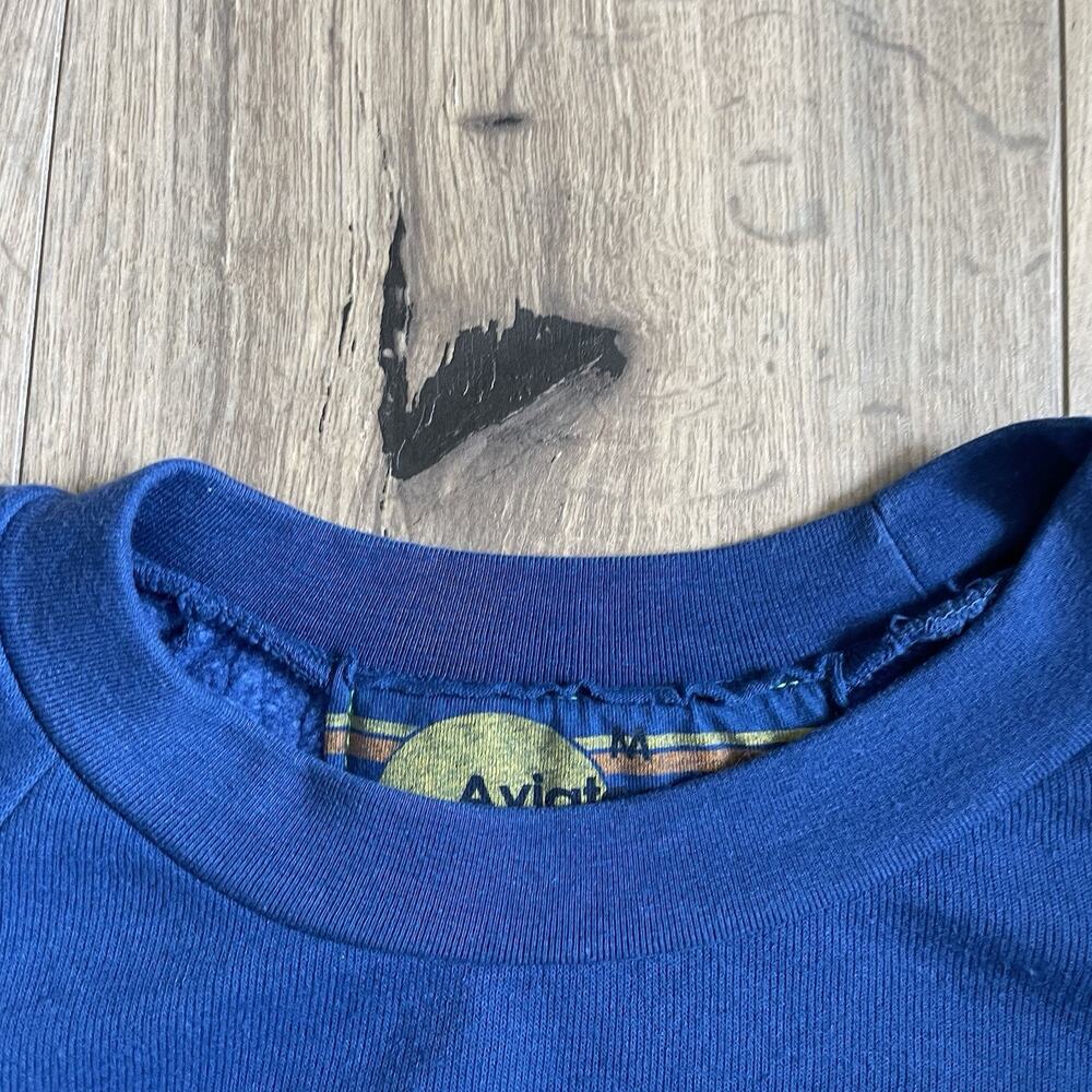 Aviator Nation SoulCycle Size Medium Smiley Face Crop Sweatshirt Blue Crewneck - Picture 6 of 9